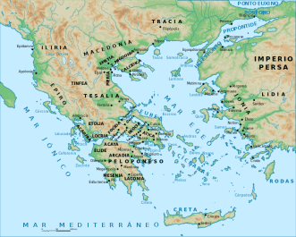 Mapa Grecia antigua